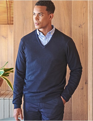 H-H720-Mens Lightweight V-Neck Jumper